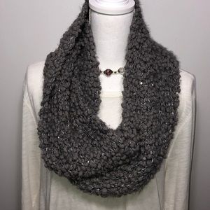Charming Charlie Gray & Silver Infinity Scarf